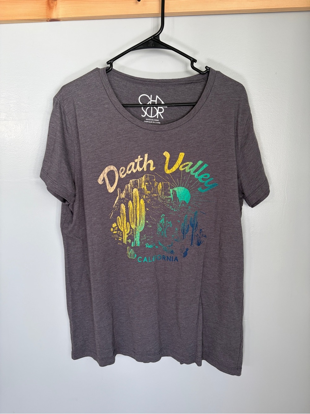 Chaser Death Valley Graphic T-Shirt Dark Gray Heather Fade XL